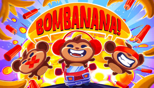 BOMBANANA! official key art showing the three monkey roles